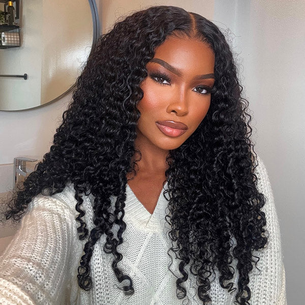 Premium Burmese Curly Human Hair 13x6 HD Lace Front Wig with Bleached Knots