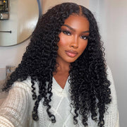 Premium Burmese Curly Human Hair 13x6 HD Lace Front Wig with Bleached Knots