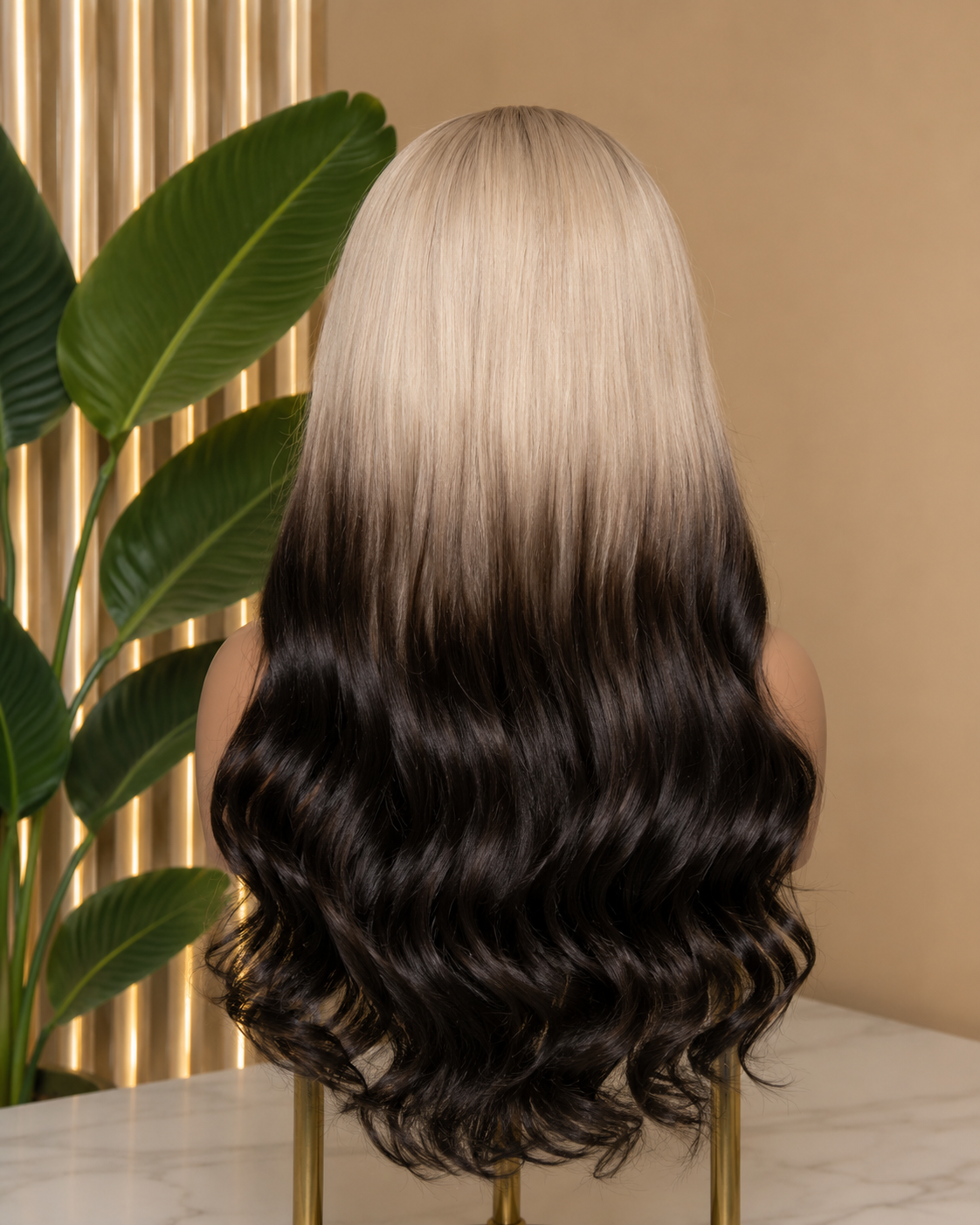 5x5 Glueless High Ombre #4/Blonde Ombré Wig Soft Blonde Highlights