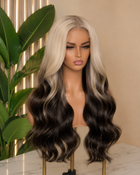 5x5 Glueless High Ombre #4/Blonde Ombré Wig Soft Blonde Highlights