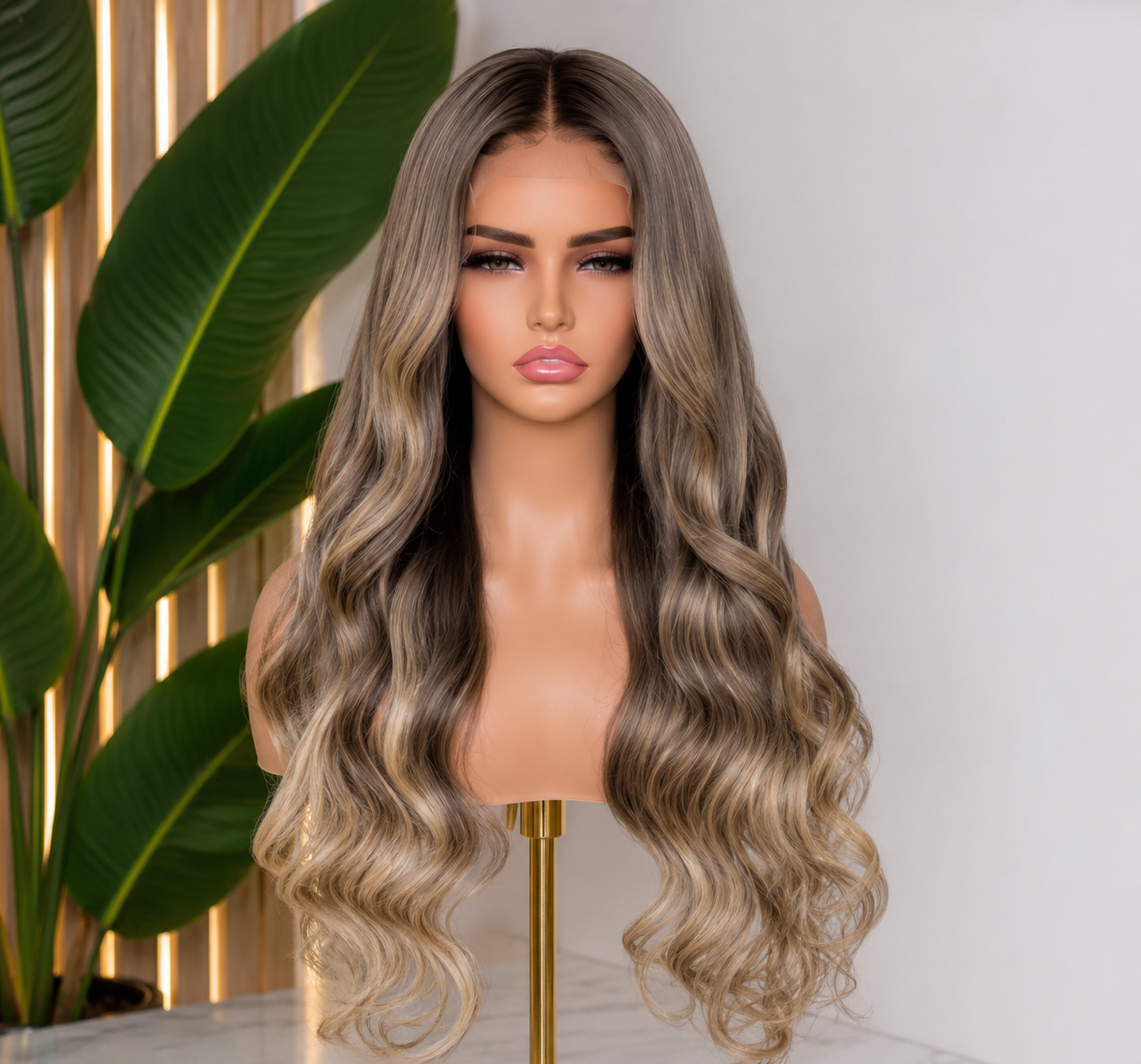 5x5 Glueless High Ombre #4/Blonde Ombré Wig Soft Blonde Highlights (Copy)